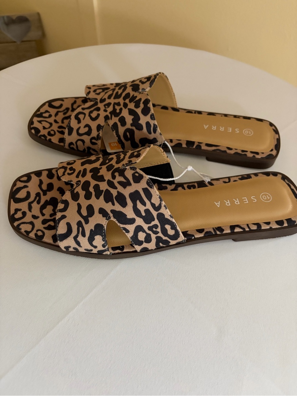 Serra Leopard Print Slide Mules - Tan & Black